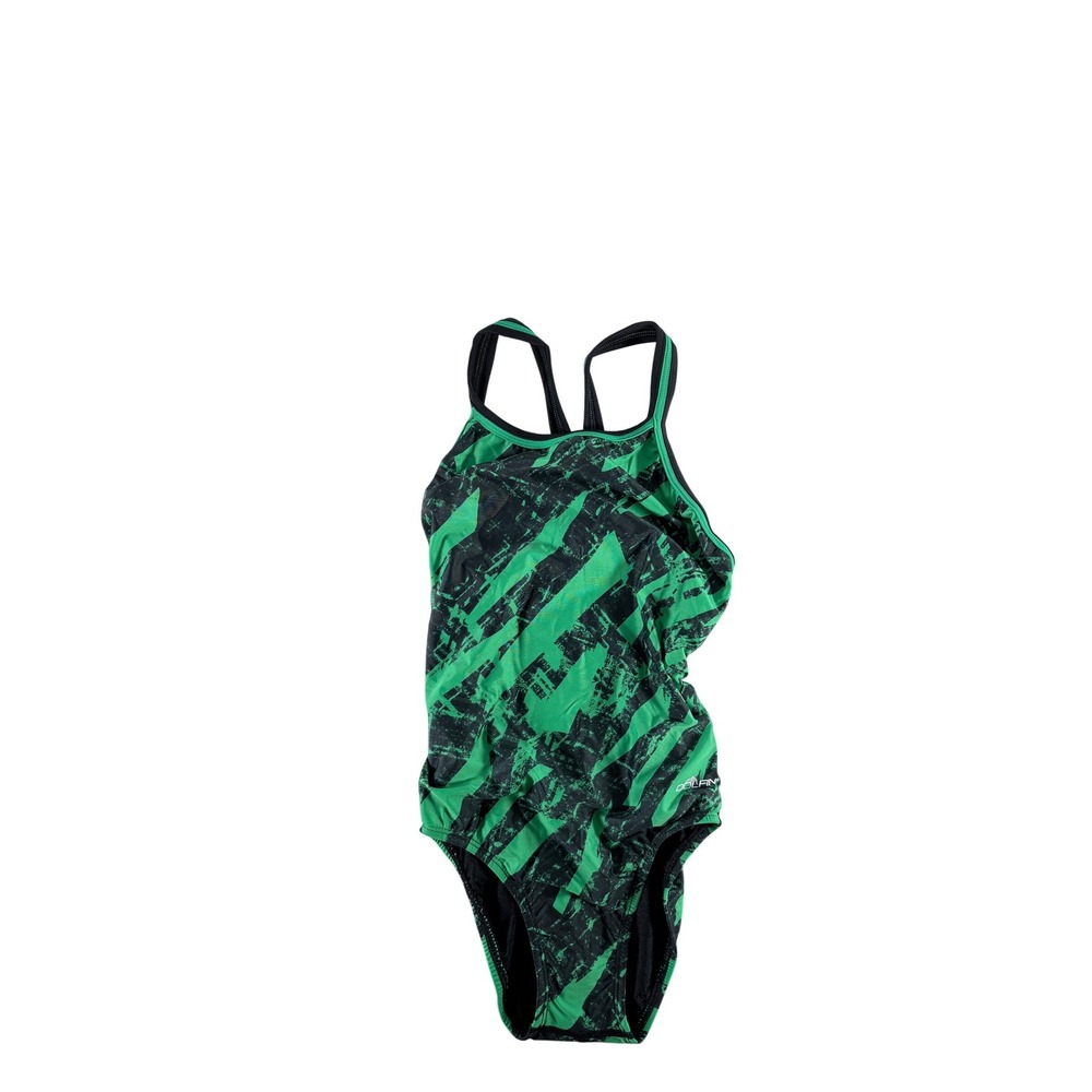 Dolfin Women's Size 28 (XXS/XS) Green Graphic One-Piece Competitive Swimsuit NWT